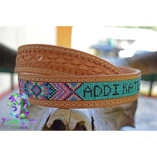 1 1/4” wide beaded baby/toddler belt