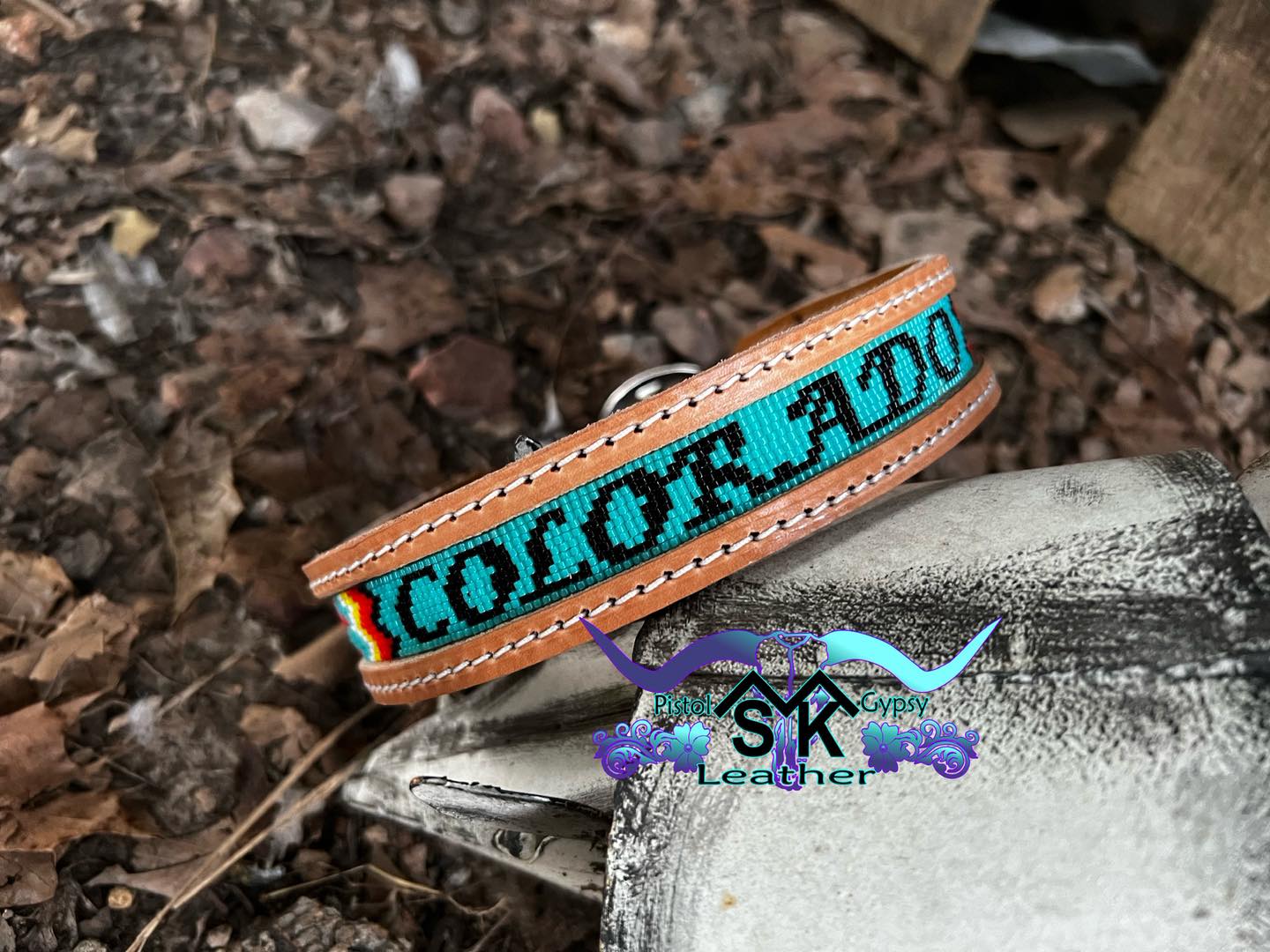 1 1/4” Wide Beaded Dog Collar