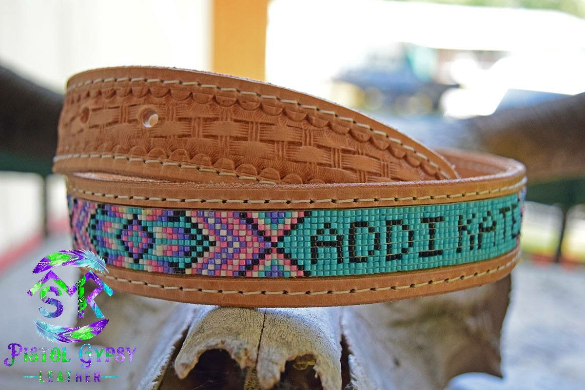 1 1/4” wide beaded baby/toddler belt