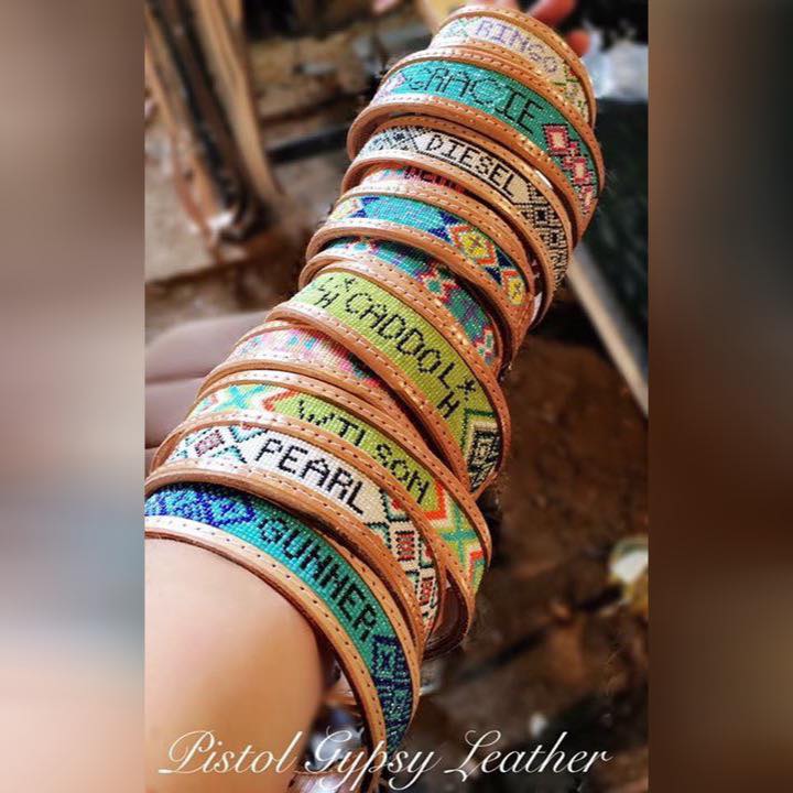 1 1/4” Wide Beaded Dog Collar